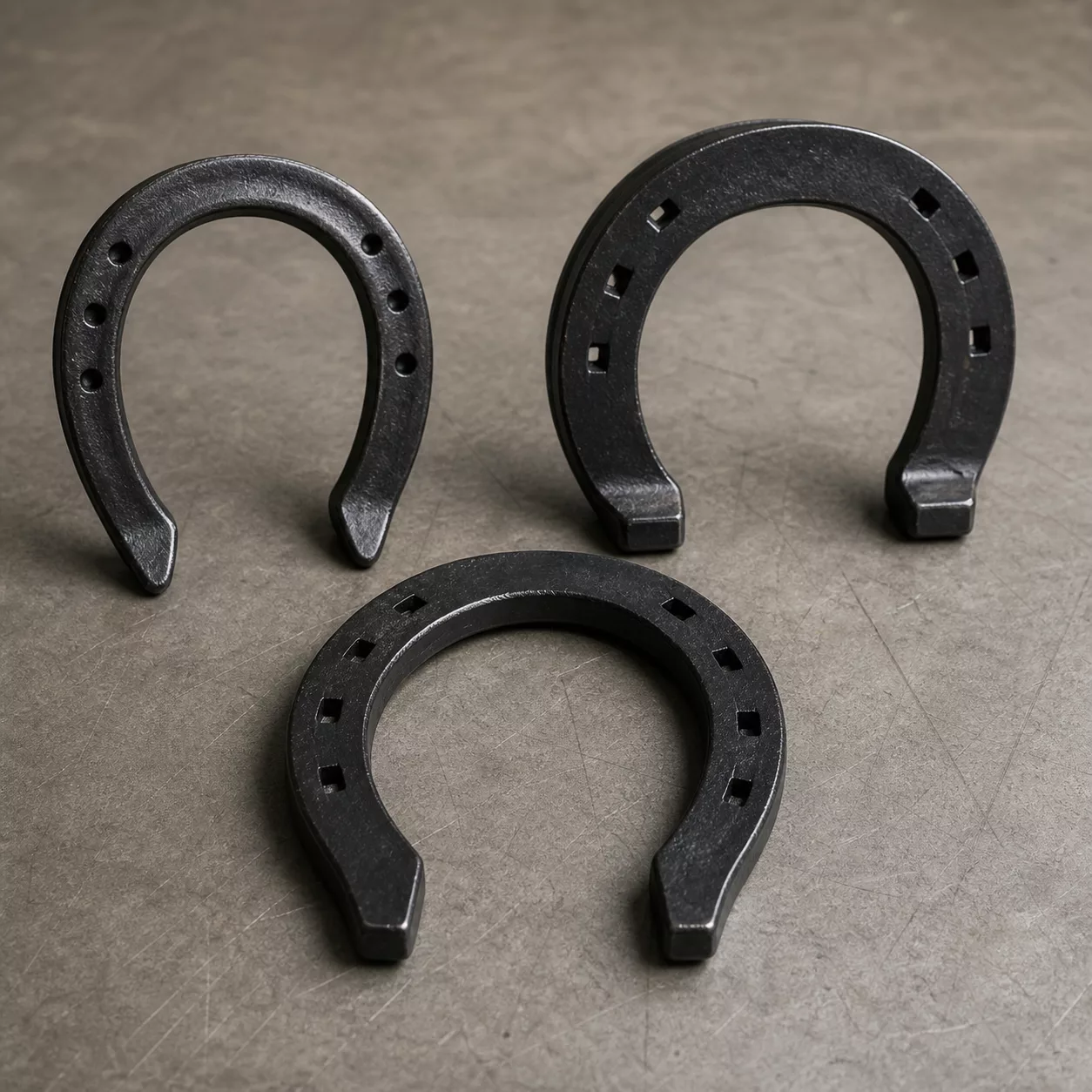 Different open forged steel horseshoe profiles